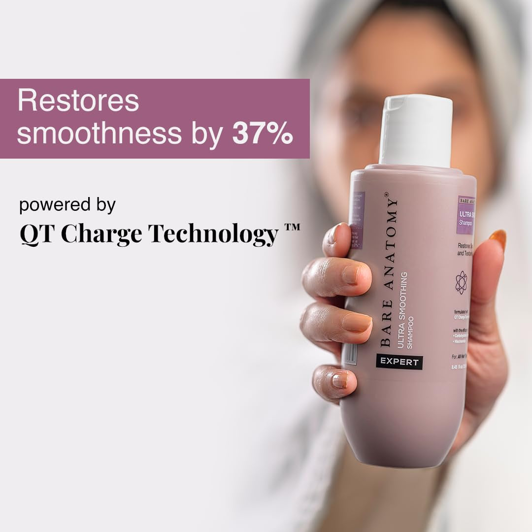 Ultra Smoothing Hair Shampoo | Restores Smoothing & Texture by 27% | Dry & Frizzy Hair | Paraben & Sulfate Free | for Women & Men | 250Ml