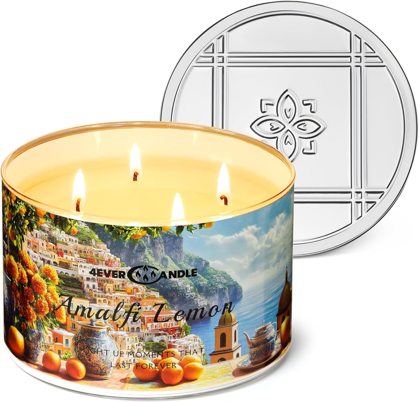 4EVER Scented Candles | 4-Wick 18Oz Soy Wax Candle | up to 50Hrs Clean Burn | Aromatherapy Candles for Home Scented | Gifts for Women & Mom, Whipped Vanilla Cake