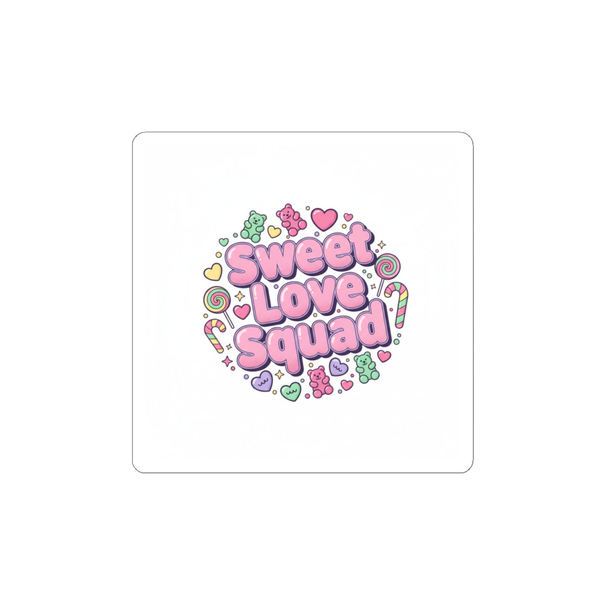 Sweet Love Squad Stickers, Valentine Candycore, Pastel Candy Heart Pattern