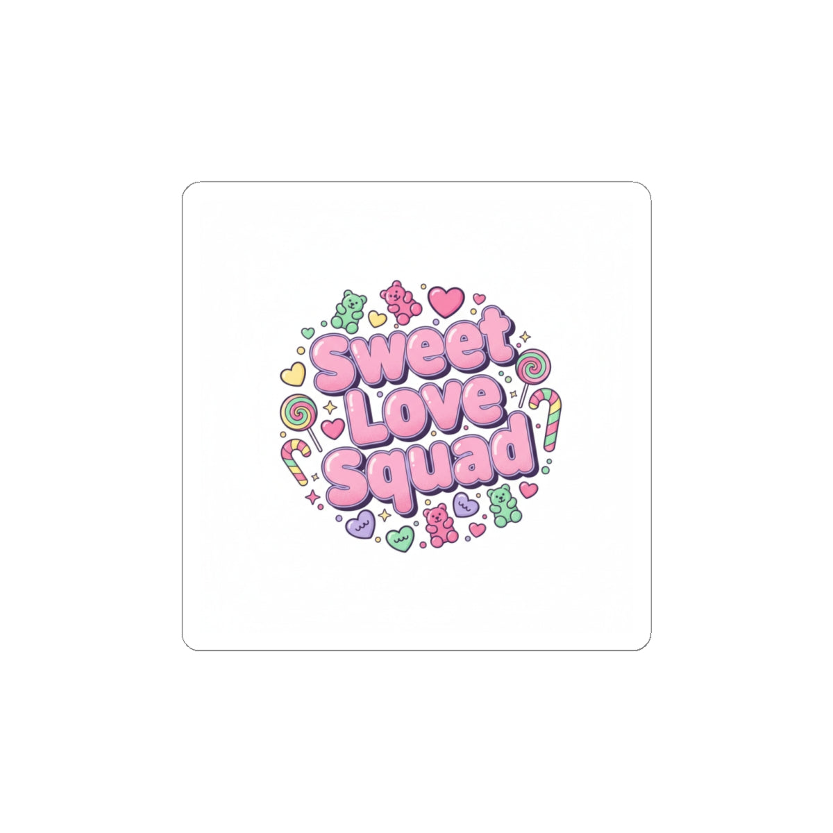 Sweet Love Squad Stickers, Valentine Candycore, Pastel Candy Heart Pattern