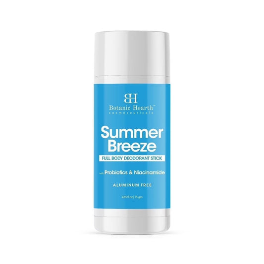 Summer Breeze Full Body Deodorant Stick with Probiotics & Niacinamide, Aluminum Free, 2.65 Fl Oz (75 G), Natural Deodorant for Men & Women