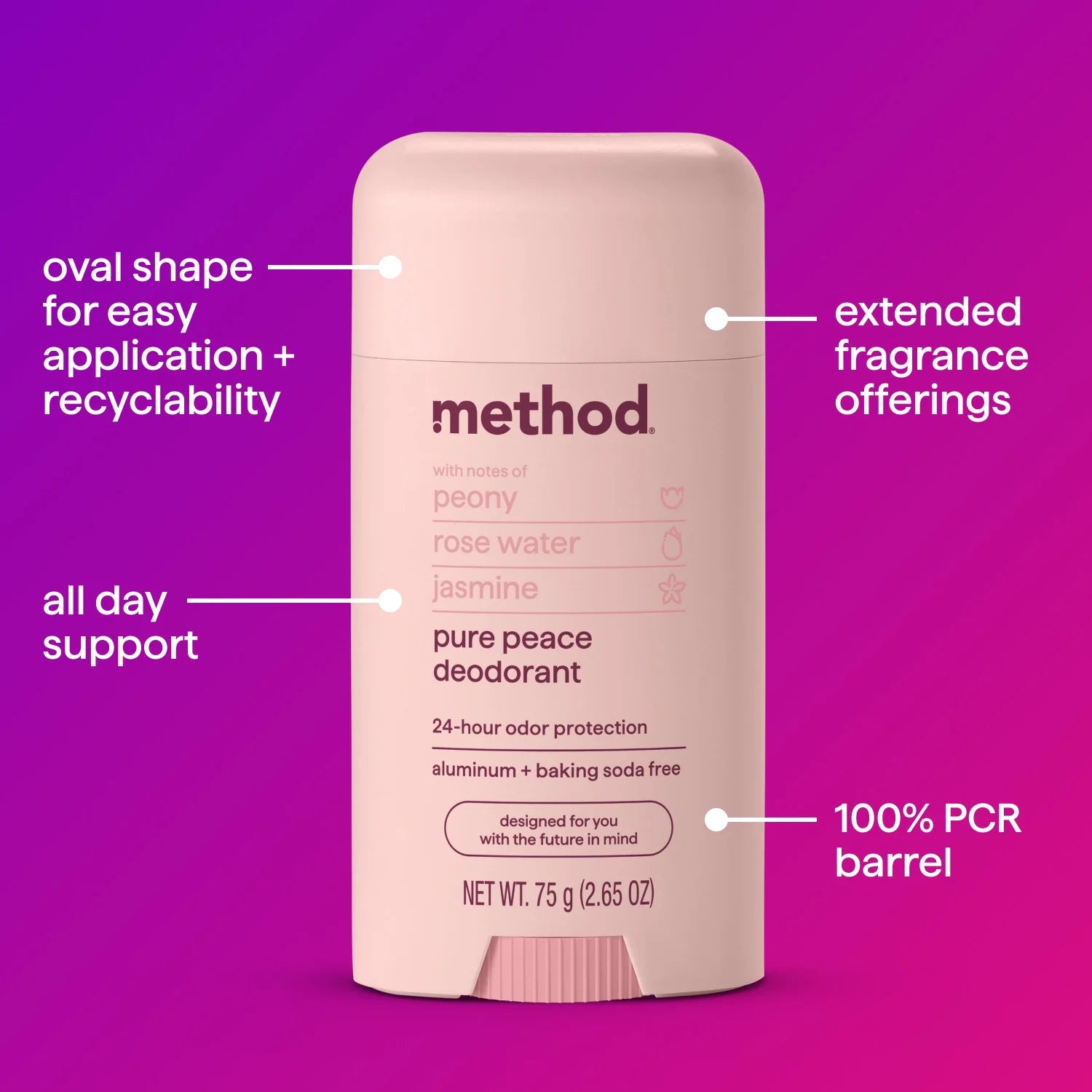 Deodorant, Pure Peace, 2.65 Fl Oz