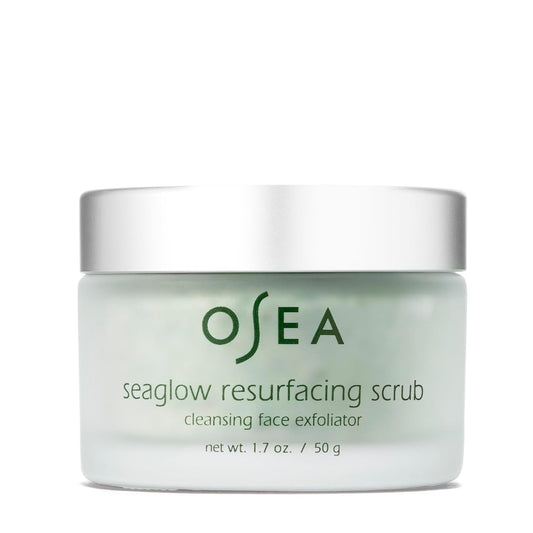 Seaglow Resurfacing Face Cleanser and Scrub 1.7 Oz - 2-In1- for All Skin Types - Facial Exfoliator and Cleanser - Clean Beauty - Vegan Skincare
