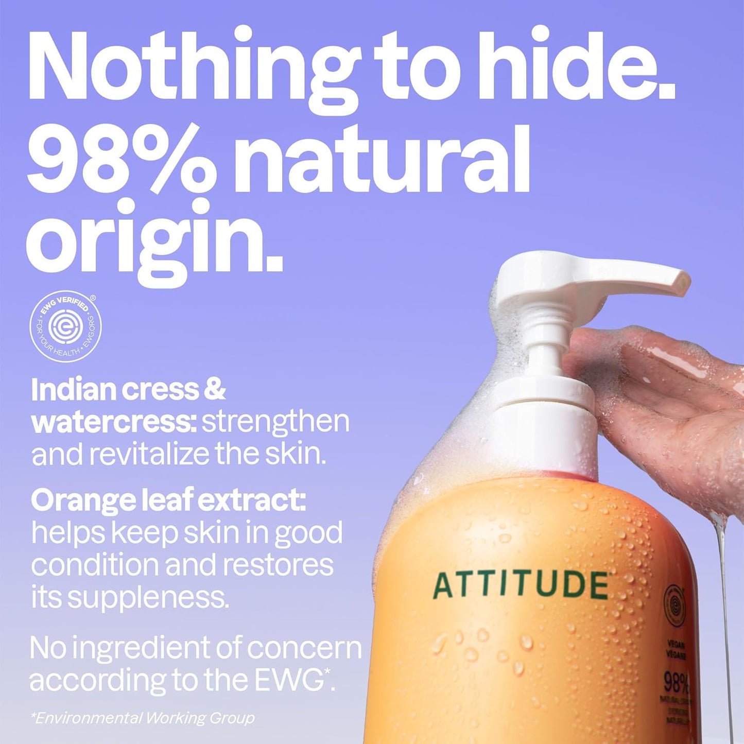 Body Wash, EWG Verified Shower Gel, Dermatologically Tested, Plant and Mineral-Based, Vegan Personal Care Products, Orange Blossom & Eucalyptus, 32 Fl Oz