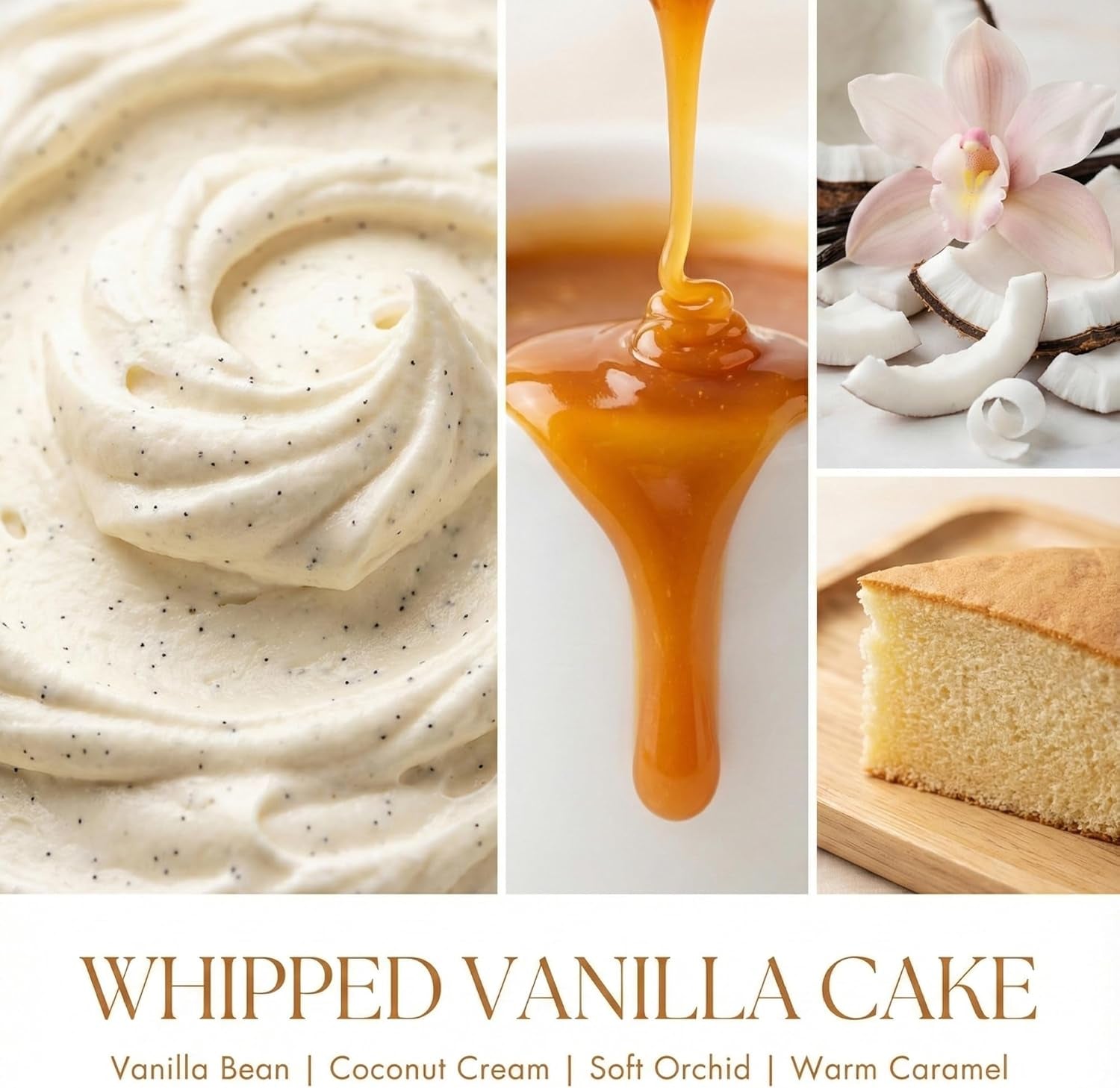4EVER Scented Candles | 4-Wick 18Oz Soy Wax Candle | up to 50Hrs Clean Burn | Aromatherapy Candles for Home Scented | Gifts for Women & Mom, Whipped Vanilla Cake