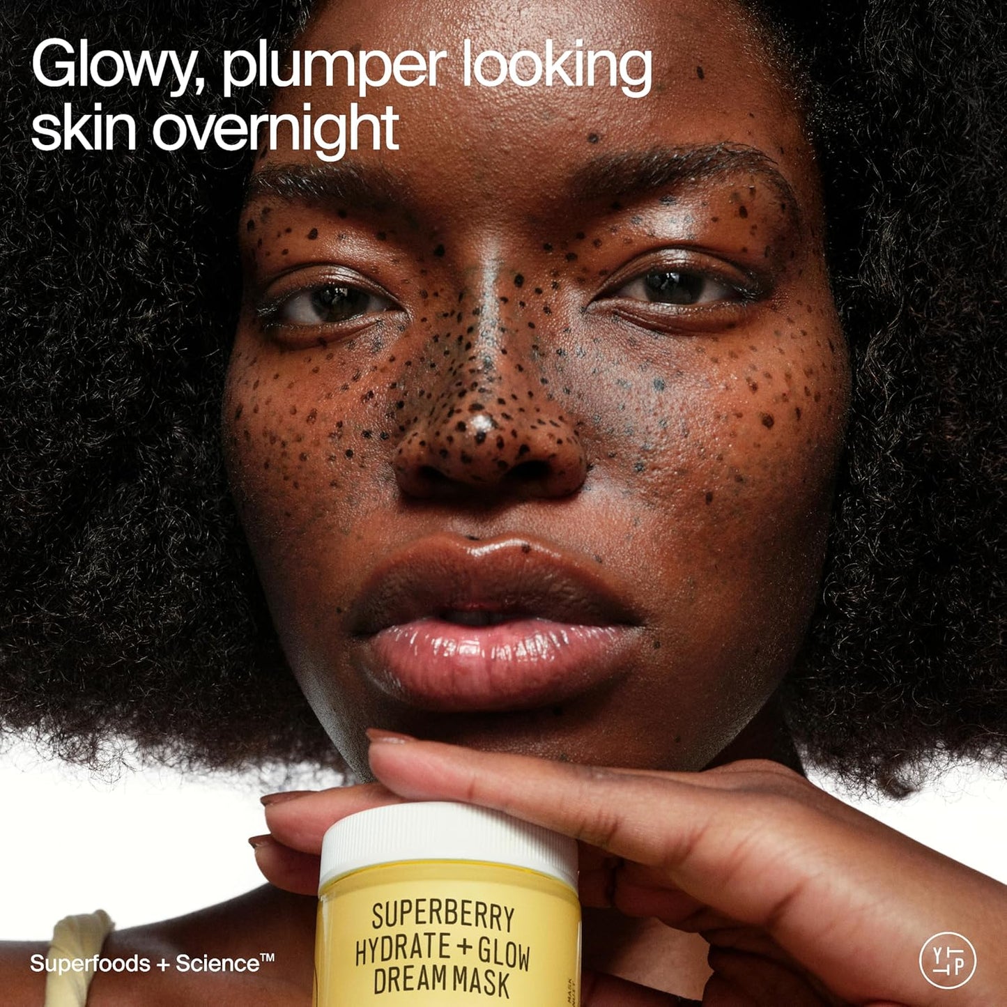 Superberry Hydrate + Glow Dream Mask - Hyaluronic Acid, Squalane, Vitamin C, Face Moisturizer + Overnight Facial, Non-Greasy, Plumps, Brightens, Evens Tone, for Dry + Dull Skin