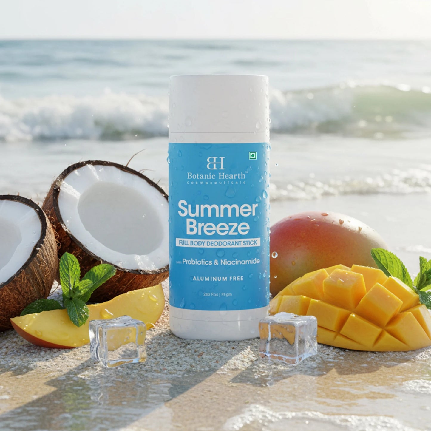 Summer Breeze Full Body Deodorant Stick with Probiotics & Niacinamide, Aluminum Free, 2.65 Fl Oz (75 G), Natural Deodorant for Men & Women
