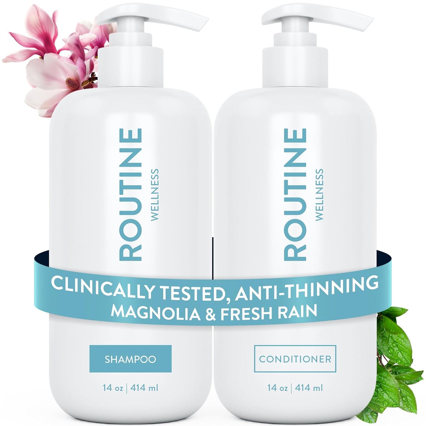 Anti-Thinning Shampoo and Conditioner Set for Thinning Hair - Biotin DHT Blocker Women & Men - Color Safe Shampoo for Hair Loss & Healthier Hair - Coconut & Vanilla (Pack of 2)