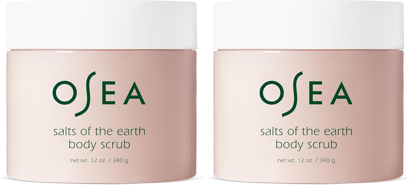 Salts of the Earth Body Scrub 12 Oz - Pink Himalayan Salt Scrub - Gentle Body Exfoliation Skincare - Ideal Spa Gift for Pampering - Clean Beauty & Vegan Body Care