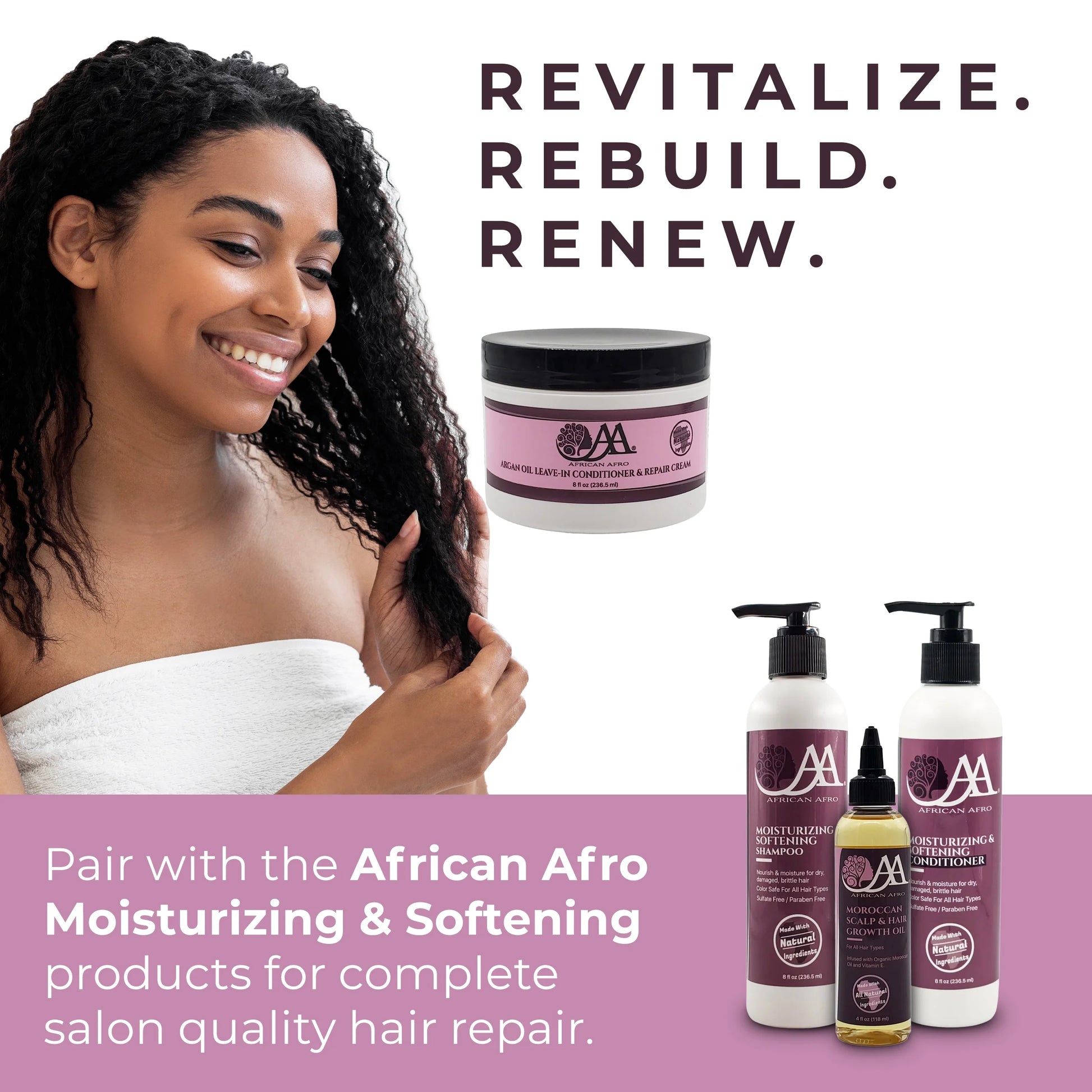 Argan Oil Leave in Conditioner and Hair Repair Cream | Leave in Conditioner for Curly Hair and All Other Hair Types | Made Cruelty-Free with Natural Ingredients | 8 Fl Oz