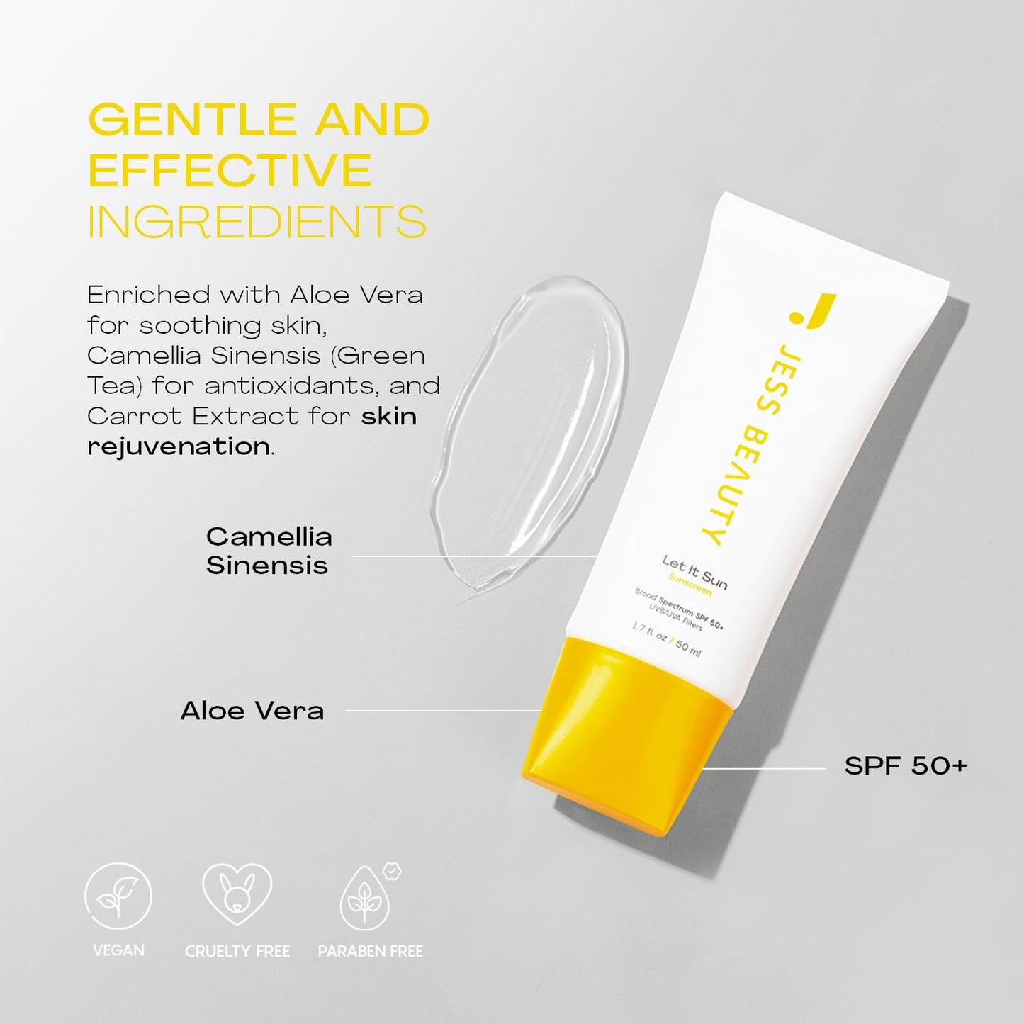 | Let It Sun 50+ Sunscreen Green Tea & Aloe Extract | Skincare Sun Protection 1.7 Fl Oz