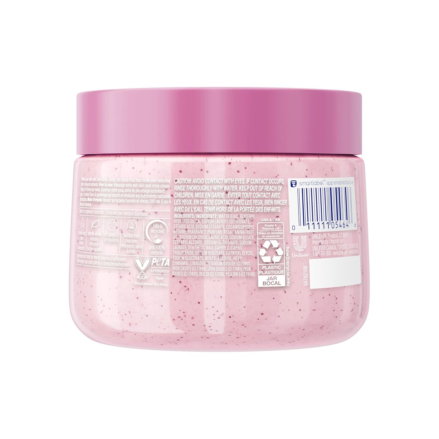 Dove Himalayan Salt & Rose Oil Body Scrub Exfoliates and Deeply Nourishes for Smooth, Radiant Skin 15 Oz