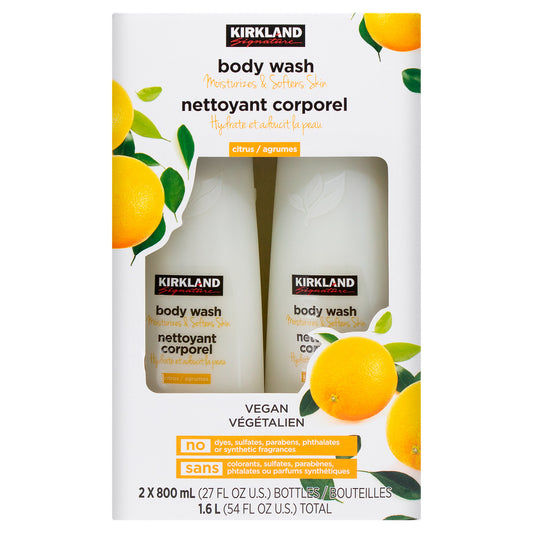 Kirkland Signature Liquid Body Wash, Natural Citrus, 27 Fl Oz, 2-Count