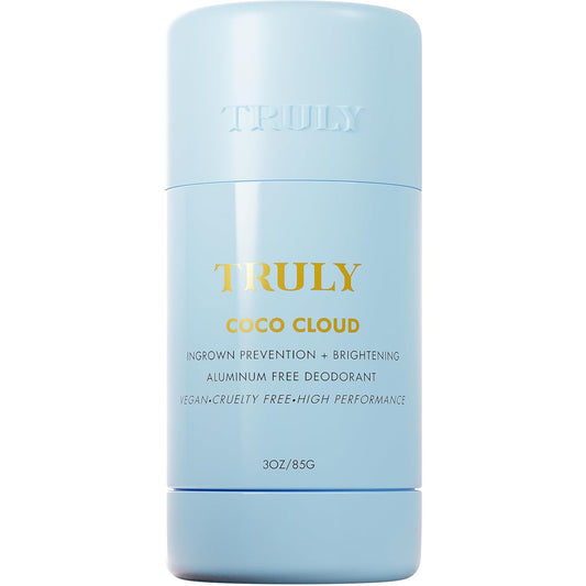 Truly Beauty Coco Cloud Deodorant | Targets Body Odor, Ingrown Hairs & Discoloration | Gentle, Aluminum-Free Deodorant | Made with Coconut Oil & Mandelic Acid | Coconut & Vanilla Scent | (3 Oz)
