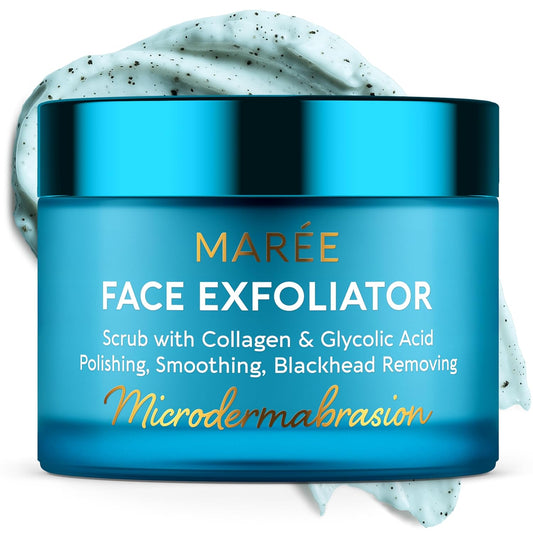 Face Exfoliator – Microdermabrasion Facial Scrub & Exfoliating Face Wash for Women – Collagen & Glycolic Acid – Gentle Scrub and Exfoliant – Men Exfoliating Scrubber – Exfoliante Facial Cleanser