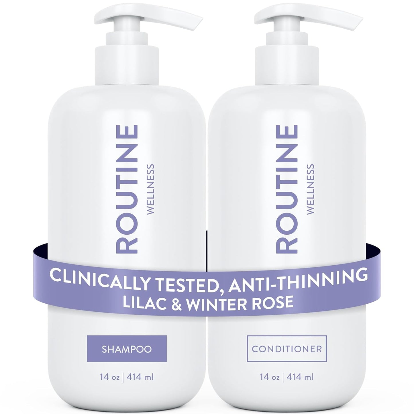 Anti-Thinning Shampoo and Conditioner Set for Thinning Hair - Biotin DHT Blocker Women & Men - Color Safe Shampoo for Hair Loss & Healthier Hair - Coconut & Vanilla (Pack of 2)