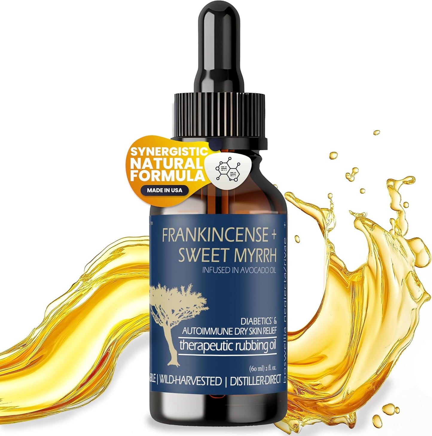 Foot Healing Cream – Frankincense & Sweet Myrrh Moisturizer for Sensitive Skin - Relieving Foot Therapy & Diabetic Skin Healing - Deeply Nourishing & Synergistic Cream