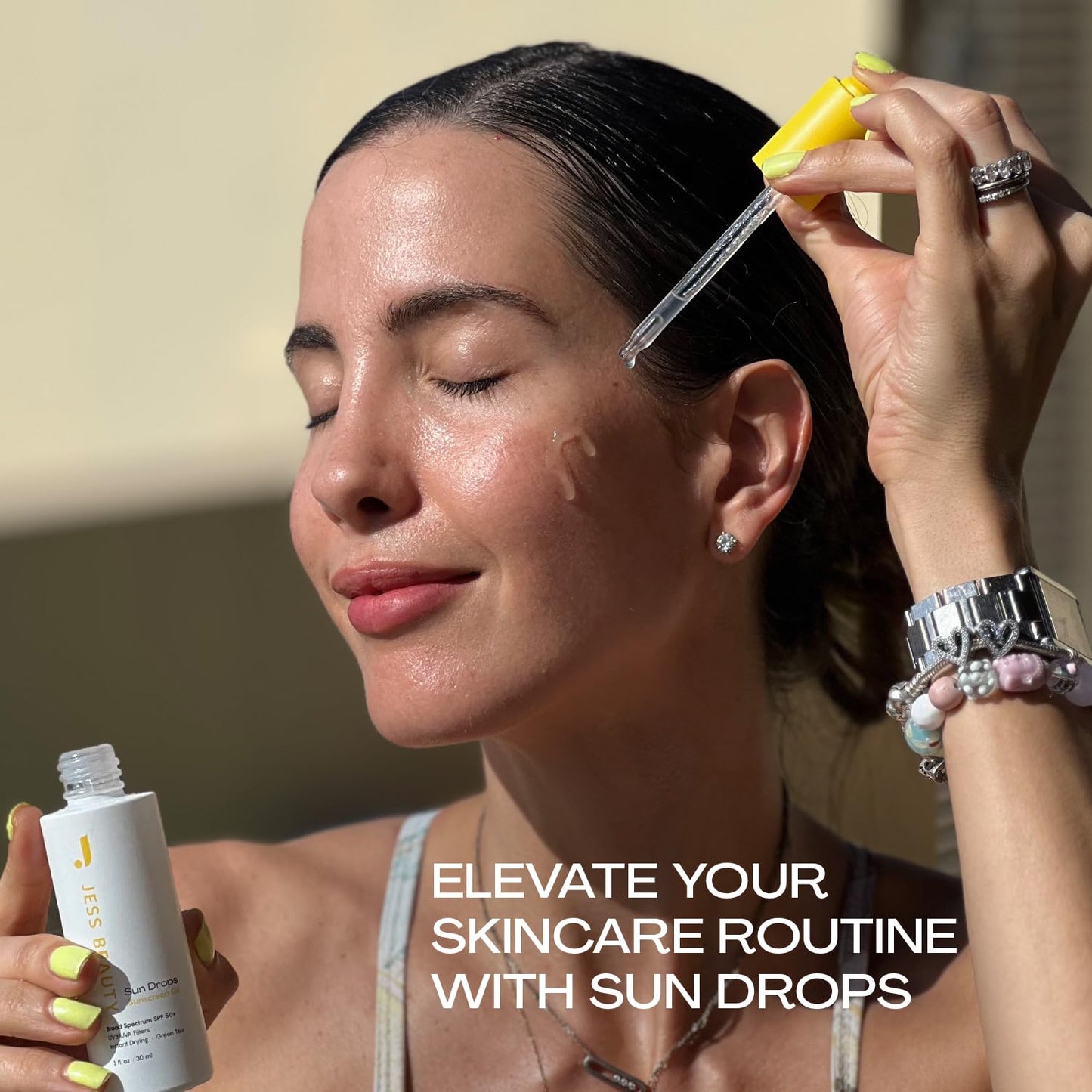 | Face Sunscreen Sun Drops SPF 50 Skin Care Oil with Camellia Sinensis & Squalane | Skincare Fast Drying 1 Fl. Oz
