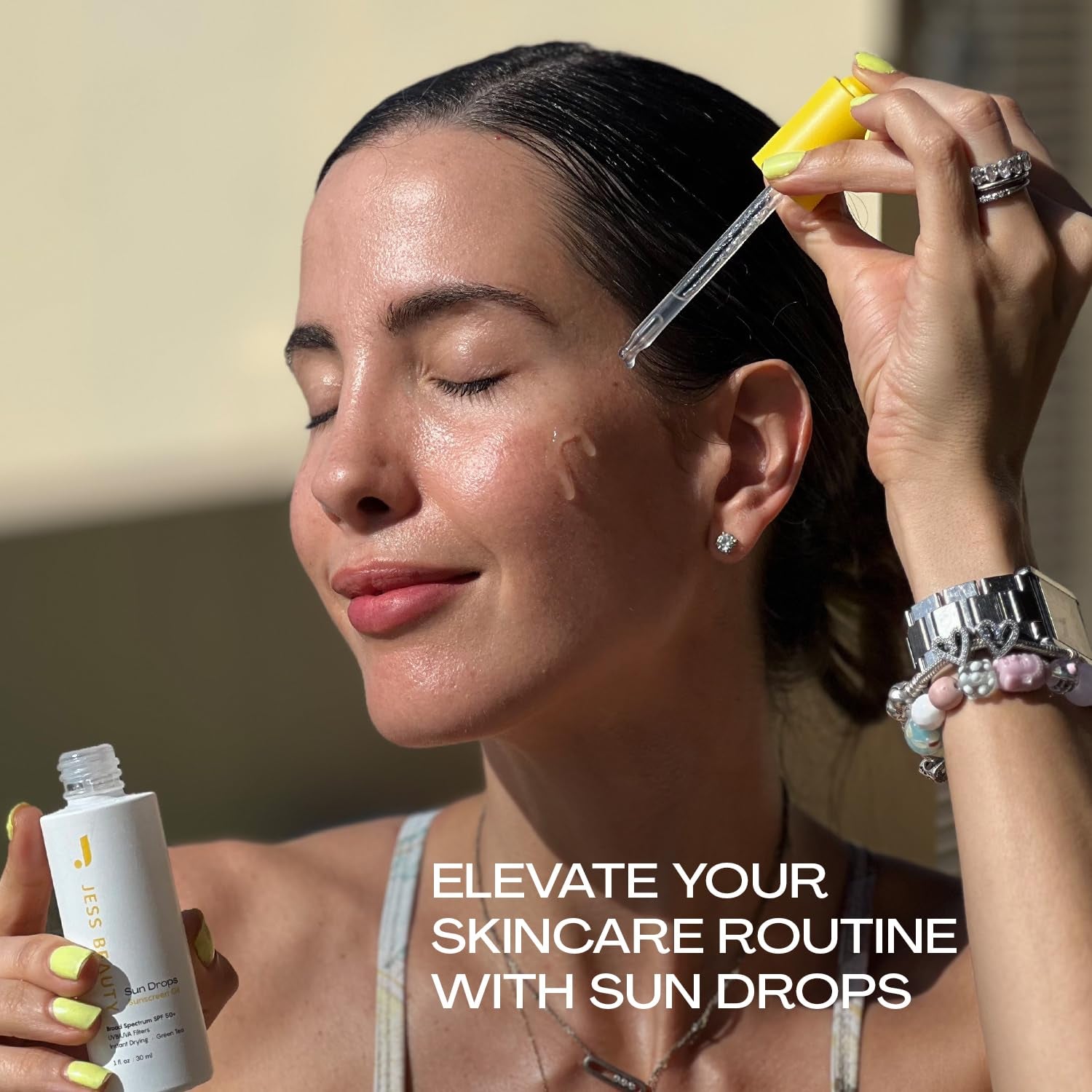 | Face Sunscreen Sun Drops SPF 50 Skin Care Oil with Camellia Sinensis & Squalane | Skincare Fast Drying 1 Fl. Oz