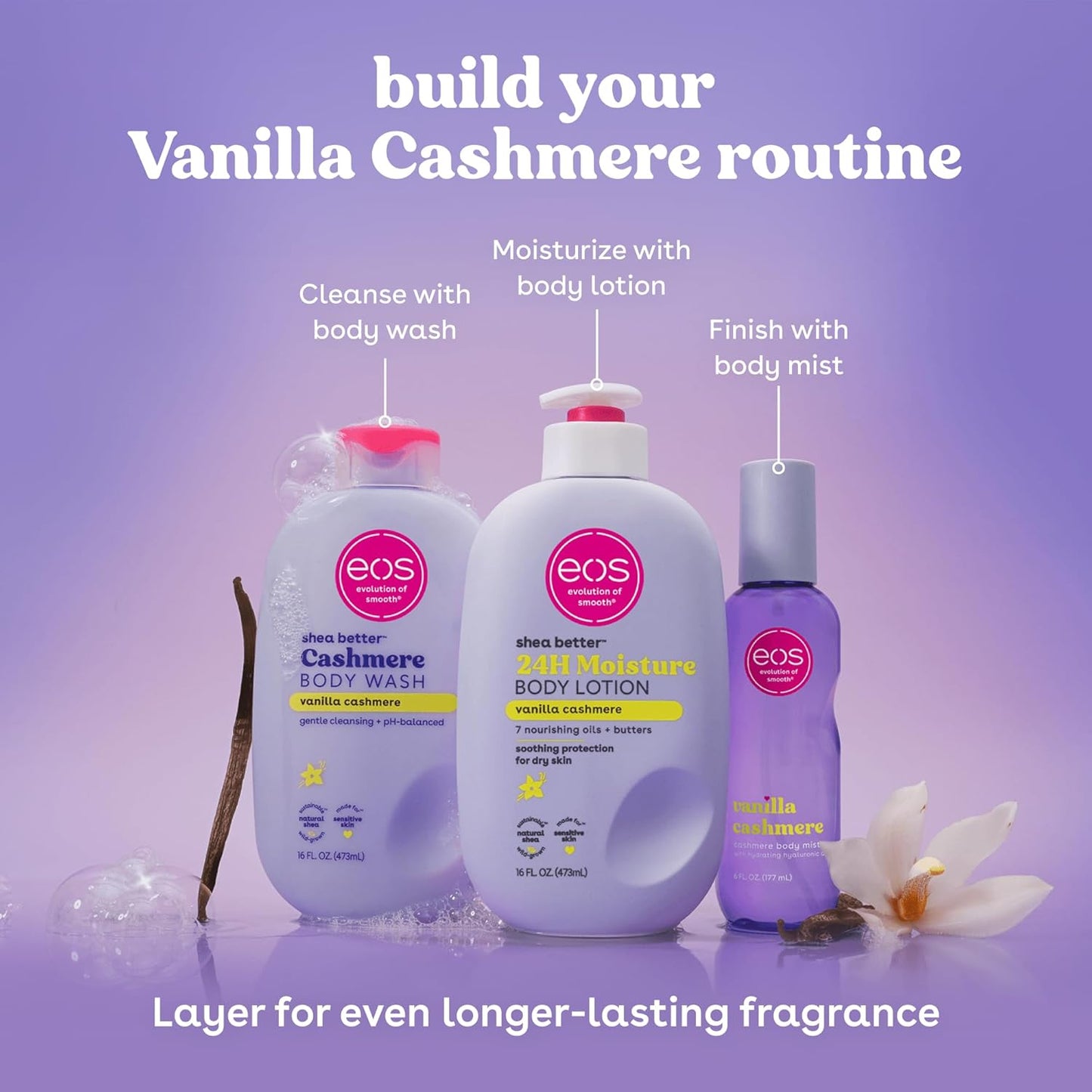 Cashmere Body Mist, Vanilla Cashmere, Soft Musk, Cozy Caramel, Hair Mist, Body Spray for Women Moisturizing, Hyaluronic Acid, Vanilla Body Spray, Vegan, Cruelty-Free, 6 Fl Oz