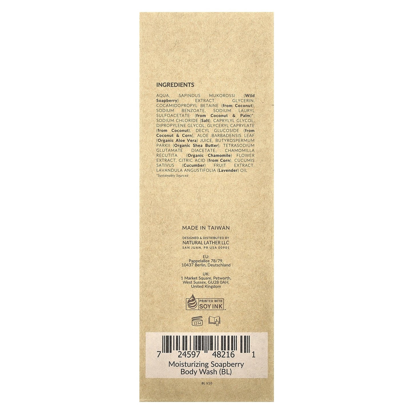 Moisturizing Soapberry Body Wash, Relaxing Lavender, 8.5 Fl Oz (250 Ml)