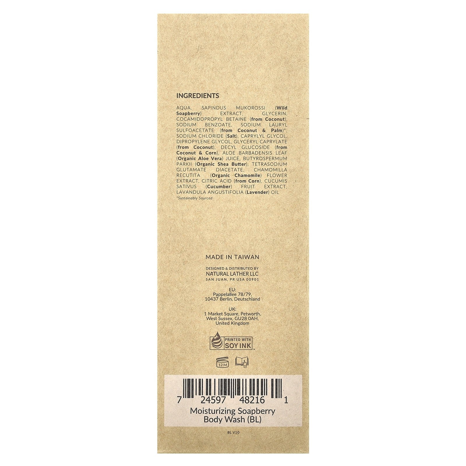 Moisturizing Soapberry Body Wash, Relaxing Lavender, 8.5 Fl Oz (250 Ml)