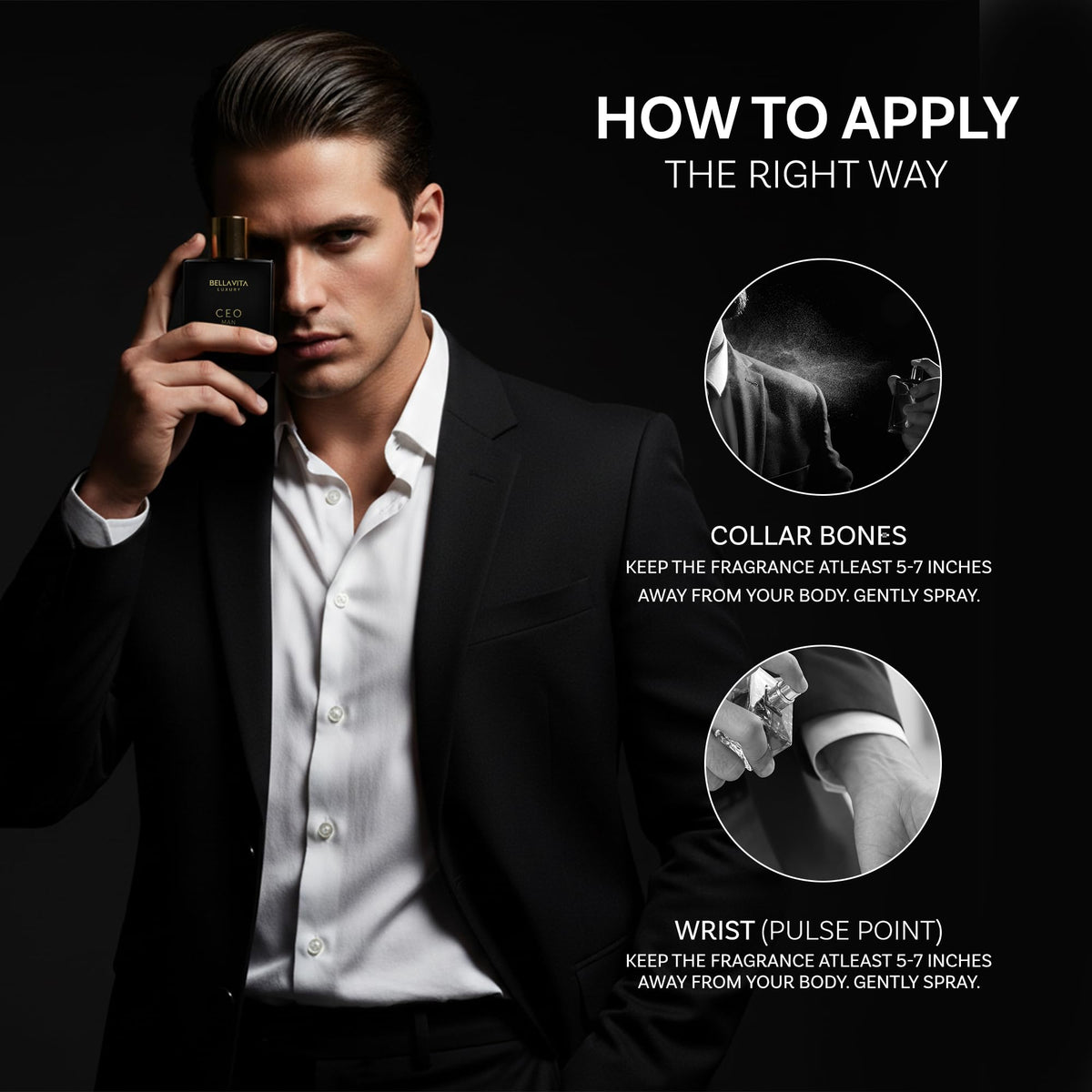 Bellavita Luxury G.O.A.T. Eau de Parfum | 100 ml (3.4 fl.oz.) | Perfume for Men | Citrus, Bergamot, Patchouli, and Vetiver Notes | Long Lasting Men's Fragrance | Gift for father's Day