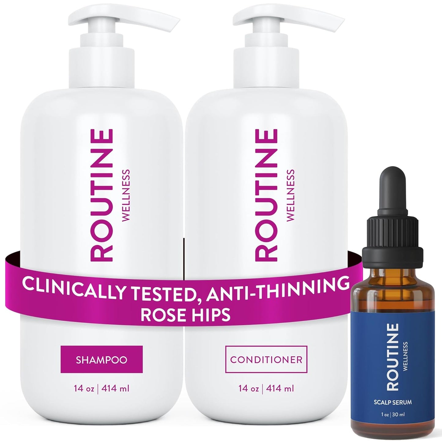 Anti-Thinning Shampoo and Conditioner Set for Thinning Hair - Biotin DHT Blocker Women & Men - Color Safe Shampoo for Hair Loss & Healthier Hair - Coconut & Vanilla (Pack of 2)