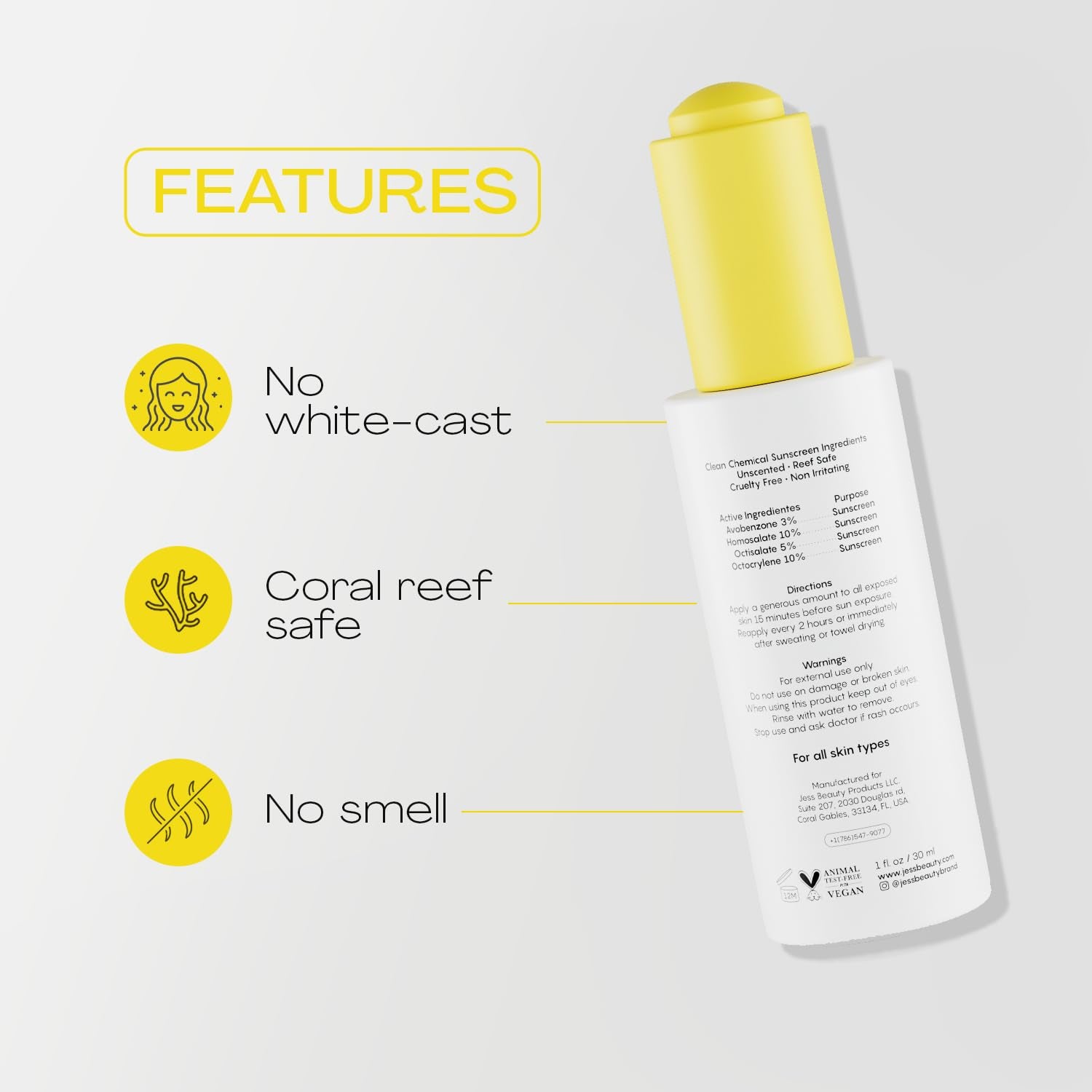 | Face Sunscreen Sun Drops SPF 50 Skin Care Oil with Camellia Sinensis & Squalane | Skincare Fast Drying 1 Fl. Oz