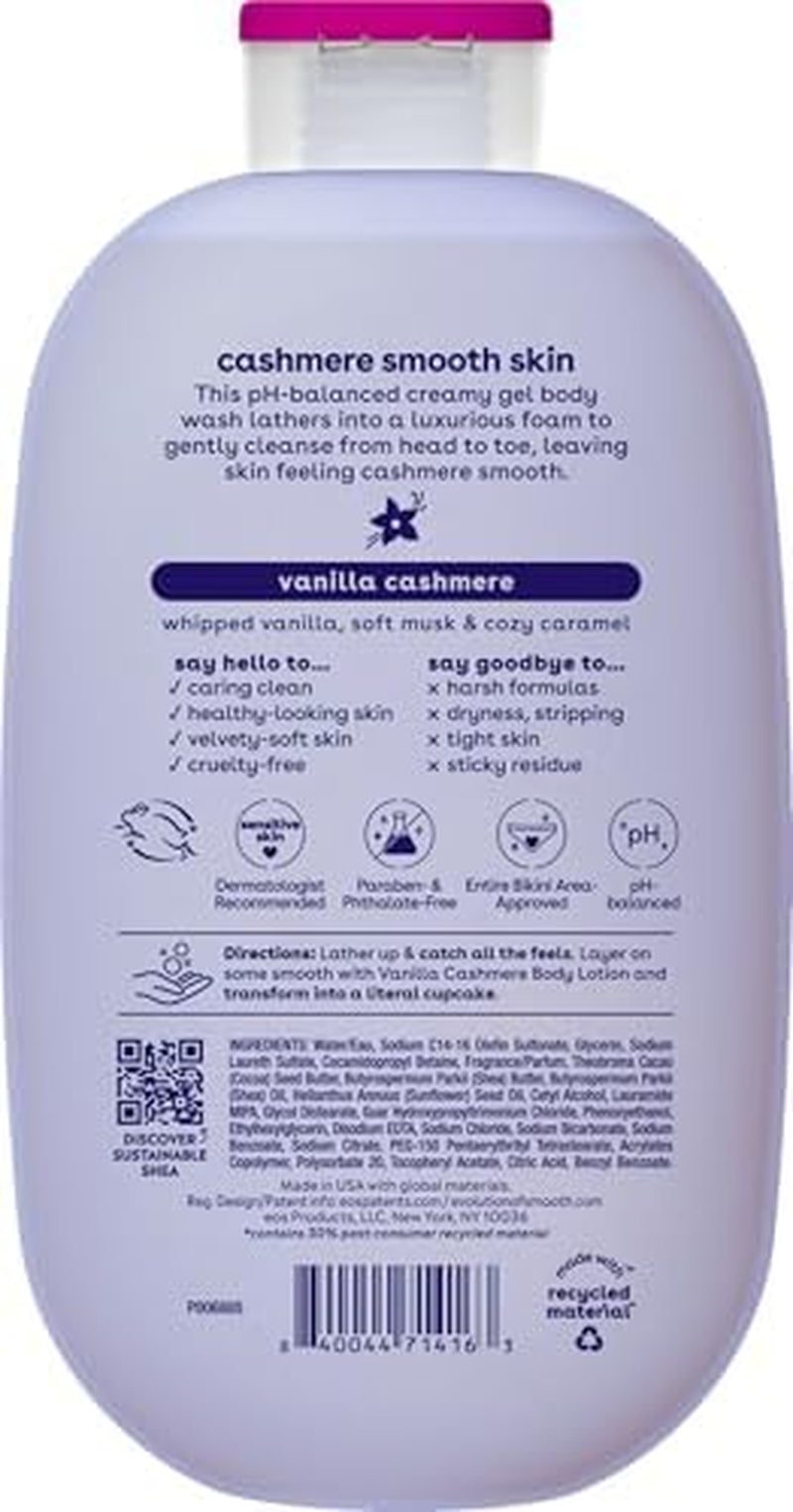 Body Wash, Vanilla, Moisturizing Creamy Gel Formula with Shea Butter, Glycerin, Vitamin E, Ph Balanced, Sensitive Skin, Vegan, 16 Fl Oz