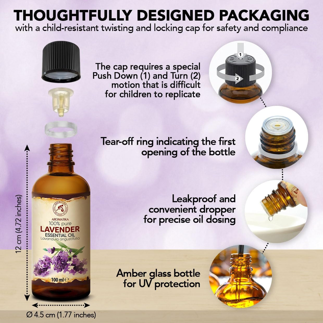 Lavender Essential Oils 6.8 Fl Oz for Diffusers - Aromatherapy - Pure Lavender Oil - Fragrance Oil for Sleep - Skin Care - Body - Hair