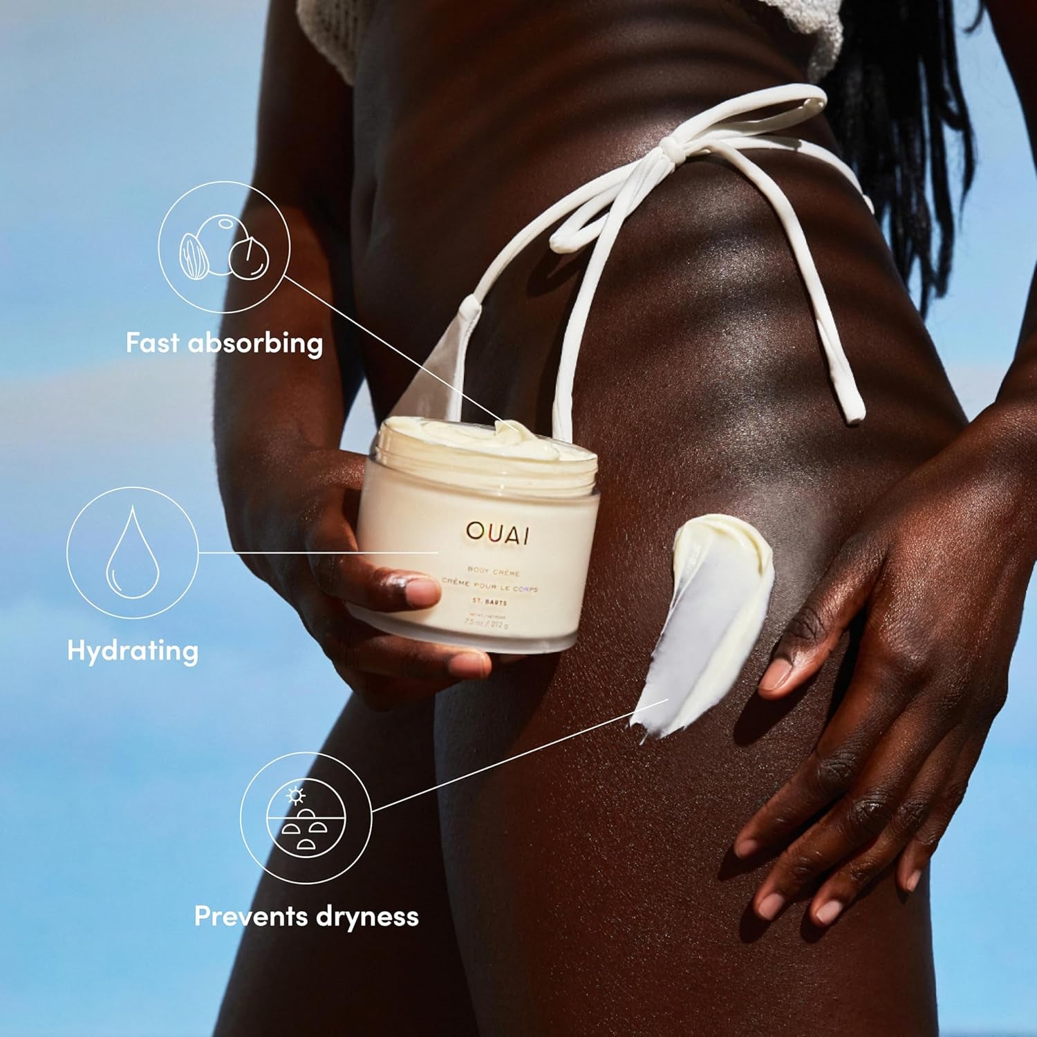 Body Cream, St. Barts - Hydrating Whipped Body Cream with Cupuaçu Butter, Coconut Oil and Squalane - Softens Skin and Delivers Healthy-Looking Glow - Sulfate-Free Skin Care (7.5 Oz)