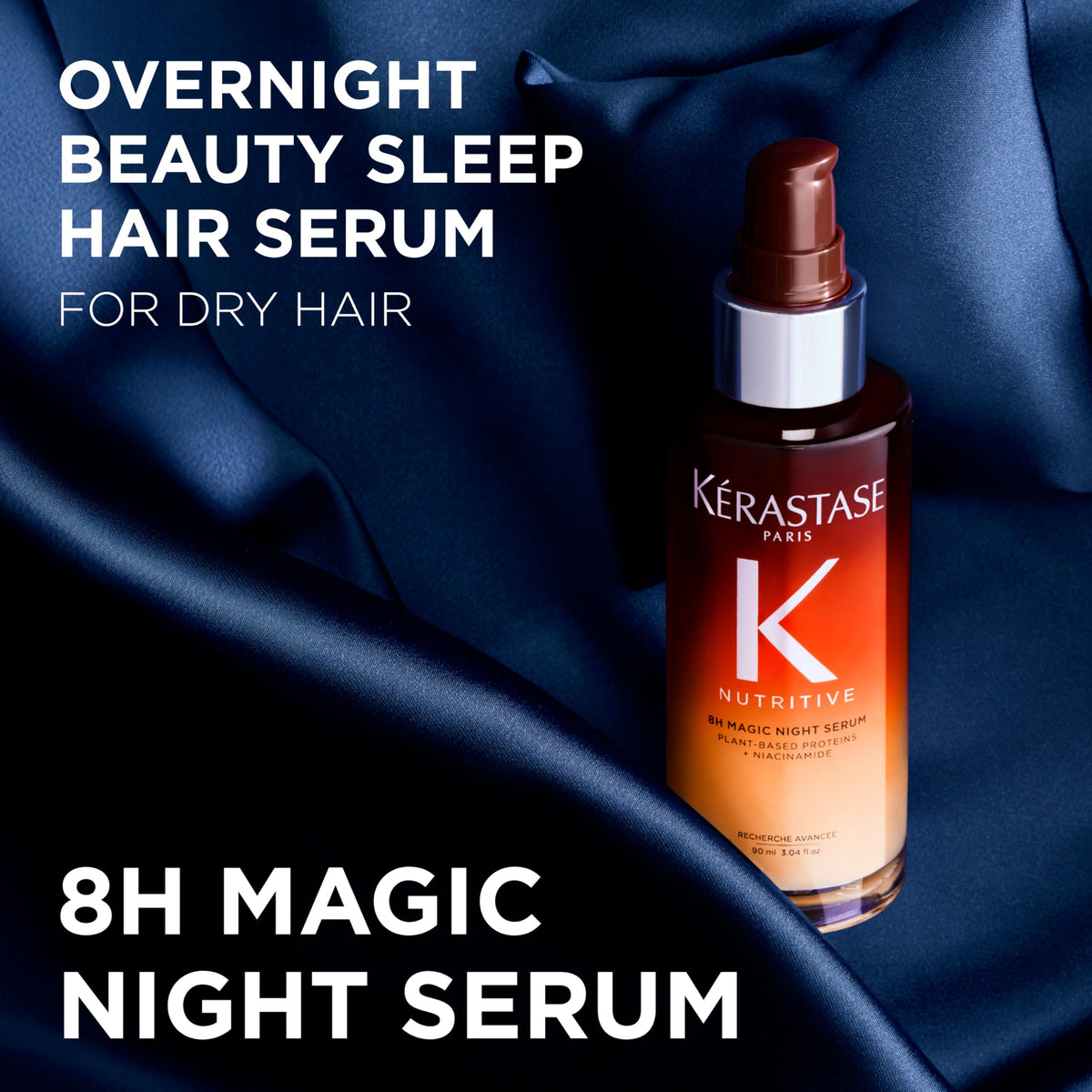 Kerastase Nutritive 8H Magic Night Serum - Overnight Treatment for Dry Hair, Enhances Shine, Nourishes and Reduces Frizz, With Plant-Based Proteins