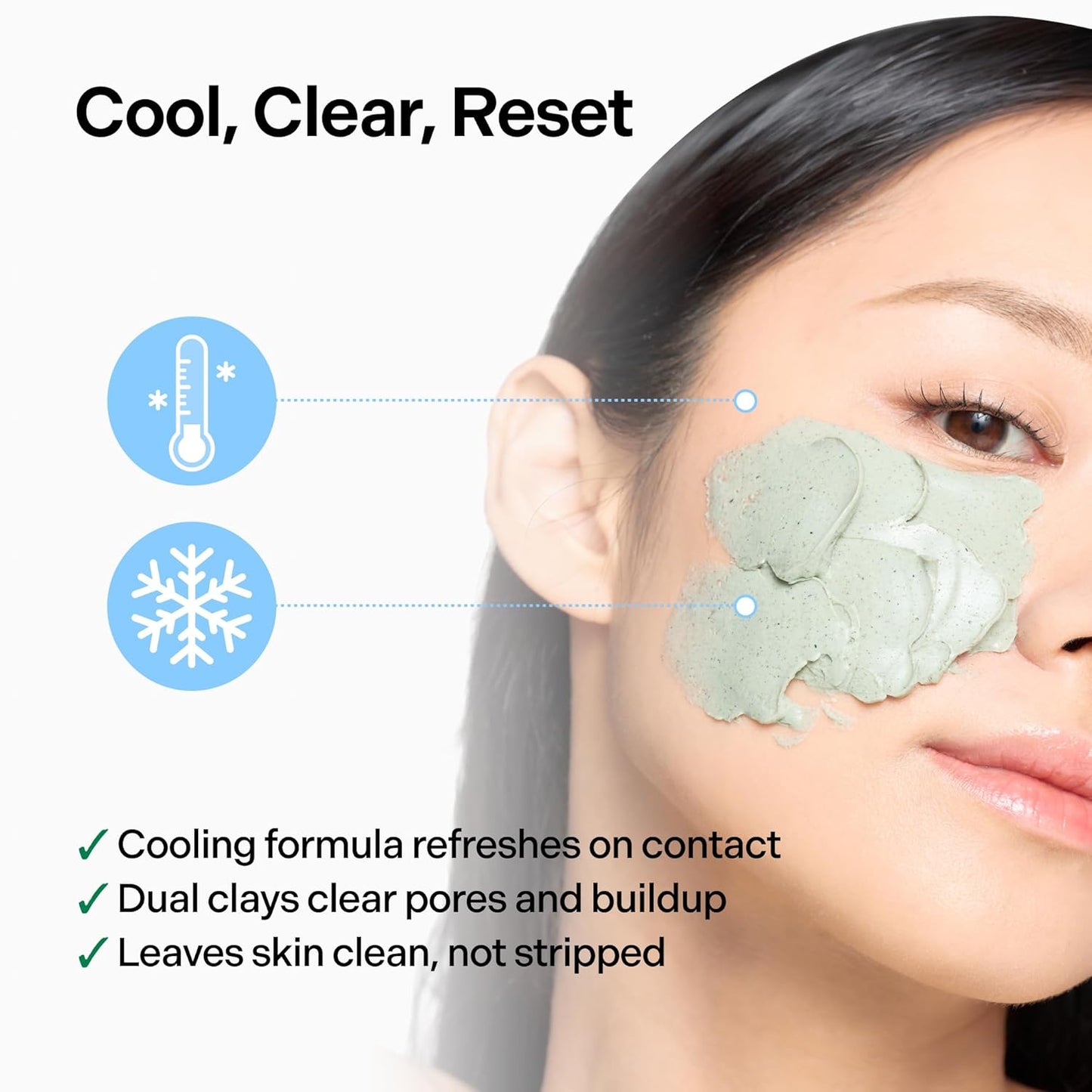 Seaweed Detox Wash off Mask, Cooling Korean Clay Mask with Bentonite, Kaolin, Glycerin & Seaweed Extracts for Pore Minimizing, Deep Cleansing, Non-Drying Mud Mask, 200Ml / 6.76 Fl.Oz.
