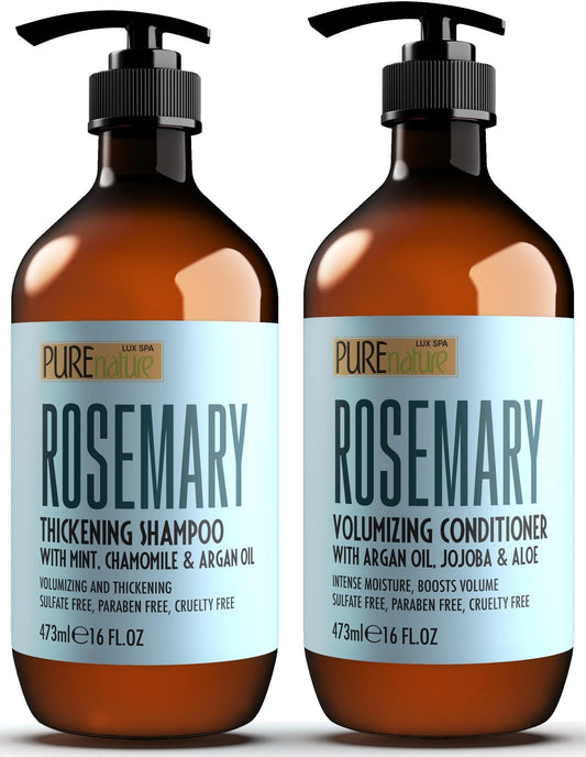 Rosemary Shampoo and Conditioner Set 16 Fl Oz Set of 2 Sulfate Free Formula with Mint Volumizing Products and Thickening Care for Thinning Hair Women and Men