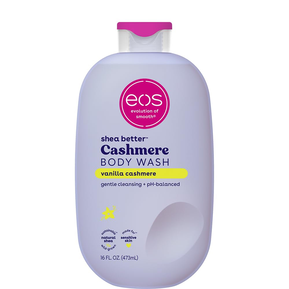Body Wash, Vanilla, Moisturizing Creamy Gel Formula with Shea Butter, Glycerin, Vitamin E, Ph Balanced, Sensitive Skin, Vegan, 16 Fl Oz