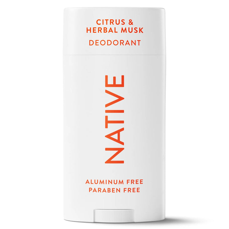 Aluminum Free Deodorant for Men, 72 Hour Solid Deodorant Stick, Citrus & Herbal Musk, 3.1Oz