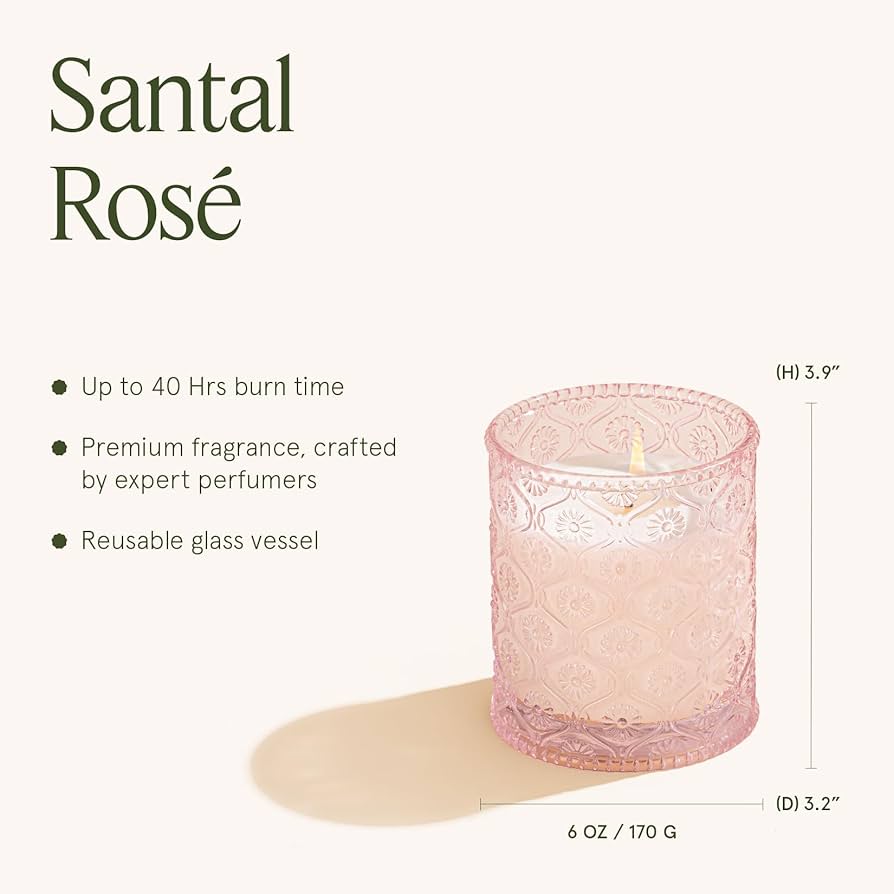 Santal Rose Candle (Saffron, Rose & Leather)
