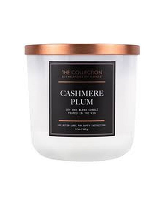 Bougie en cachemire prune à 2 mèches (jarre moyenne)