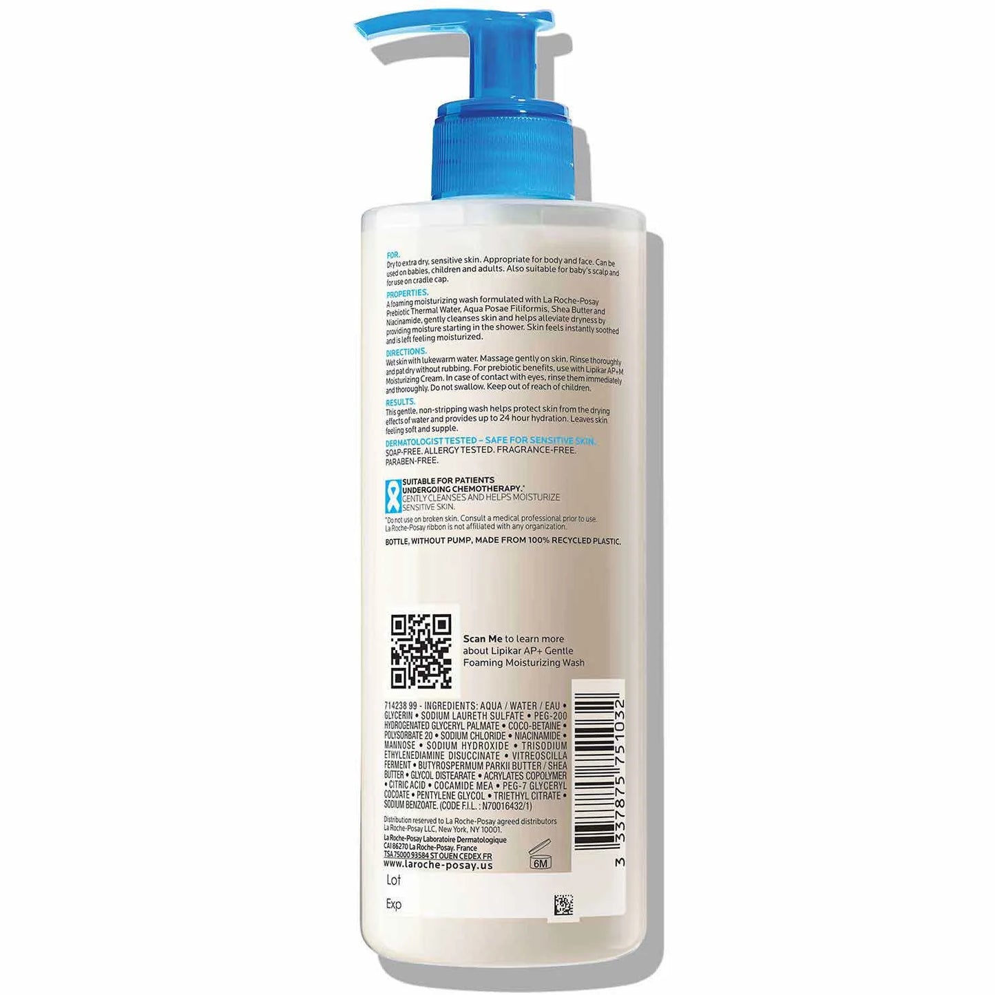 Lipikar AP+ Moisturizing Body & Face Wash, 13.52 Fl Oz