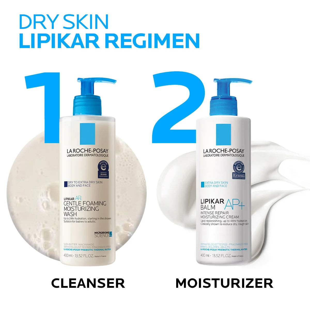 Lipikar AP+ Moisturizing Body & Face Wash, 13.52 Fl Oz