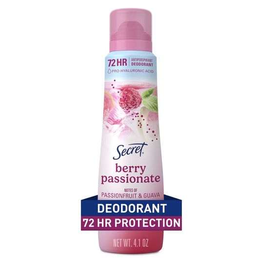Dry Spray Antiperspirant Deodorant for Women, Berry Passionate, 4.1Oz