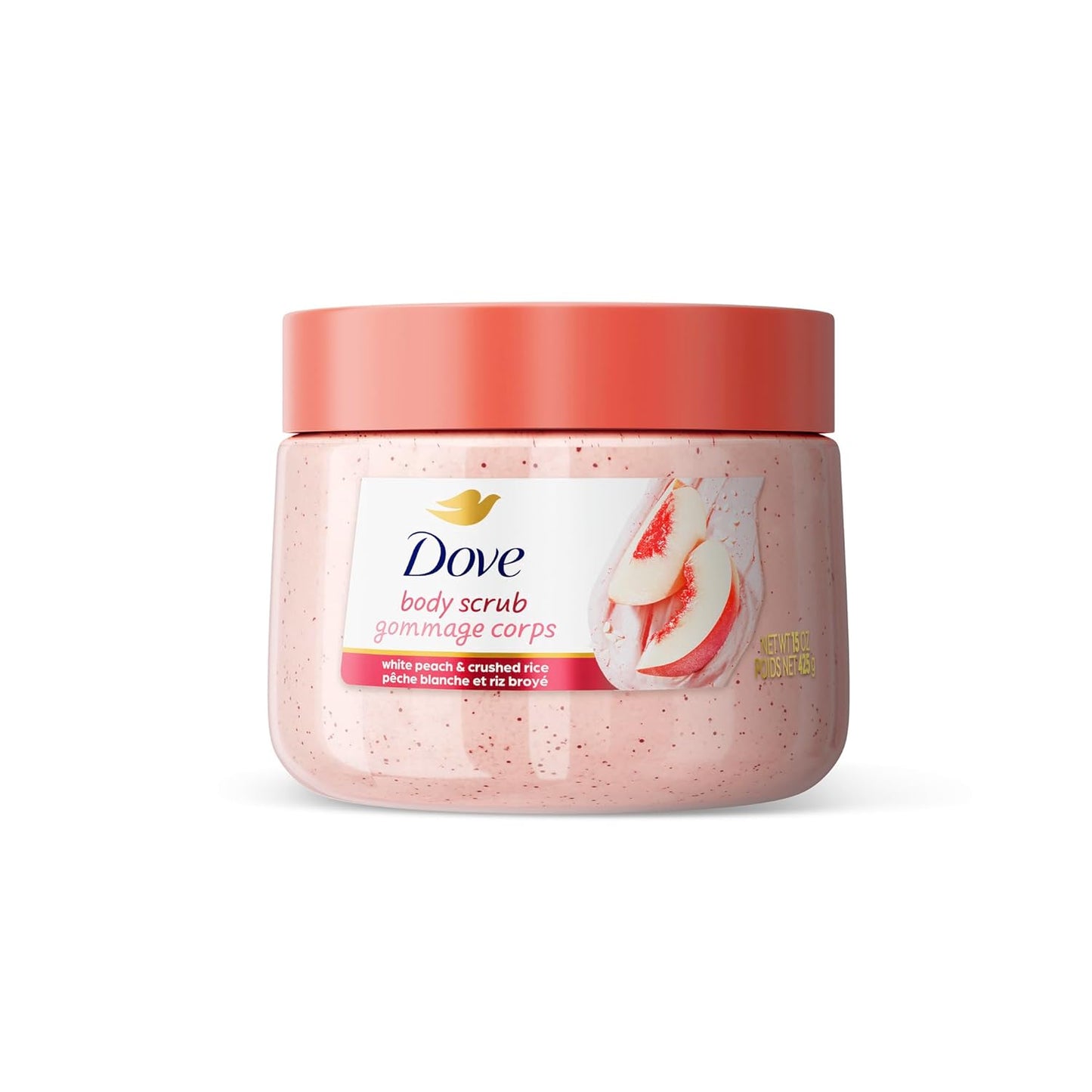 Dove Himalayan Salt & Rose Oil Body Scrub Exfoliates and Deeply Nourishes for Smooth, Radiant Skin 15 Oz