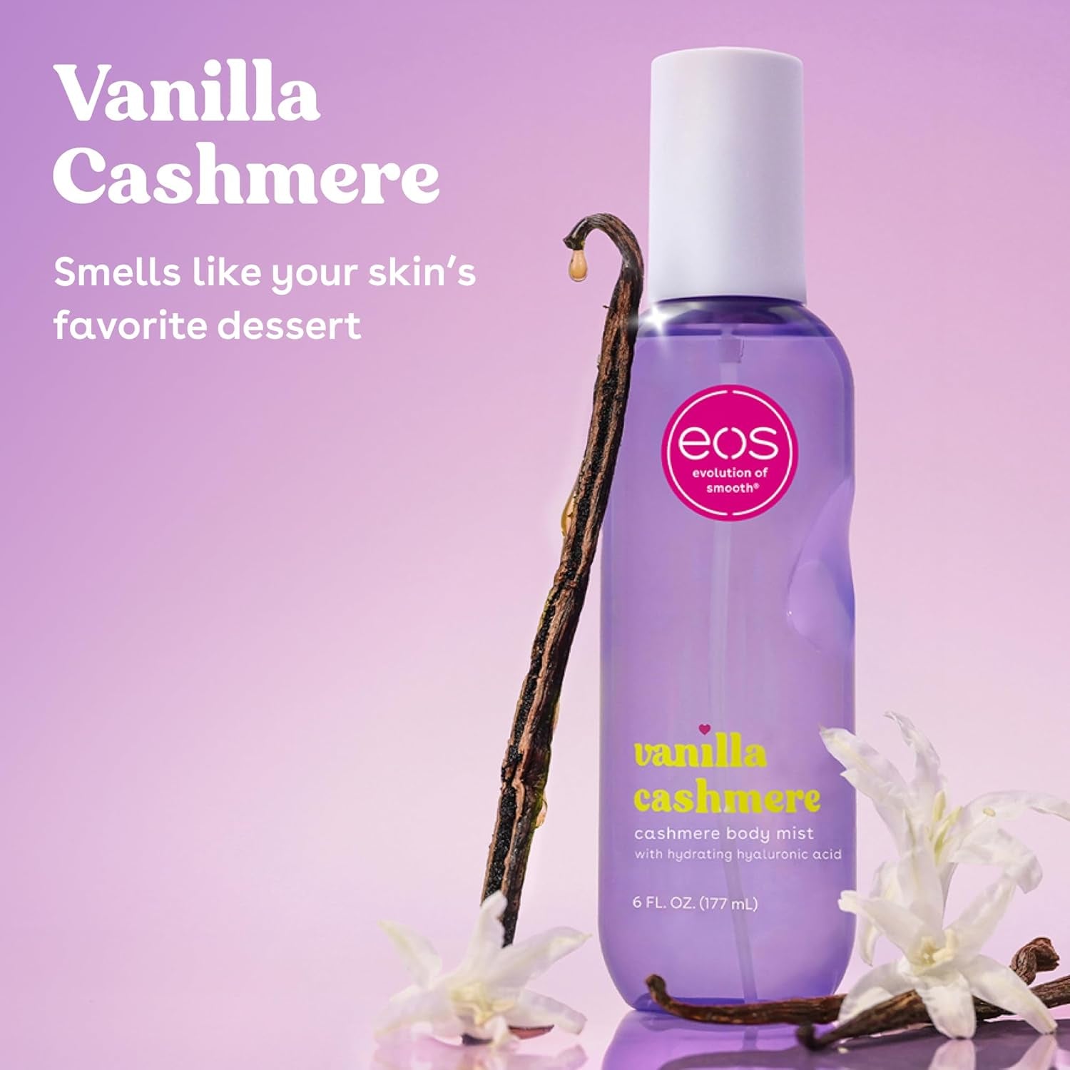 Cashmere Body Mist, Vanilla Cashmere, Soft Musk, Cozy Caramel, Hair Mist, Body Spray for Women Moisturizing, Hyaluronic Acid, Vanilla Body Spray, Vegan, Cruelty-Free, 6 Fl Oz