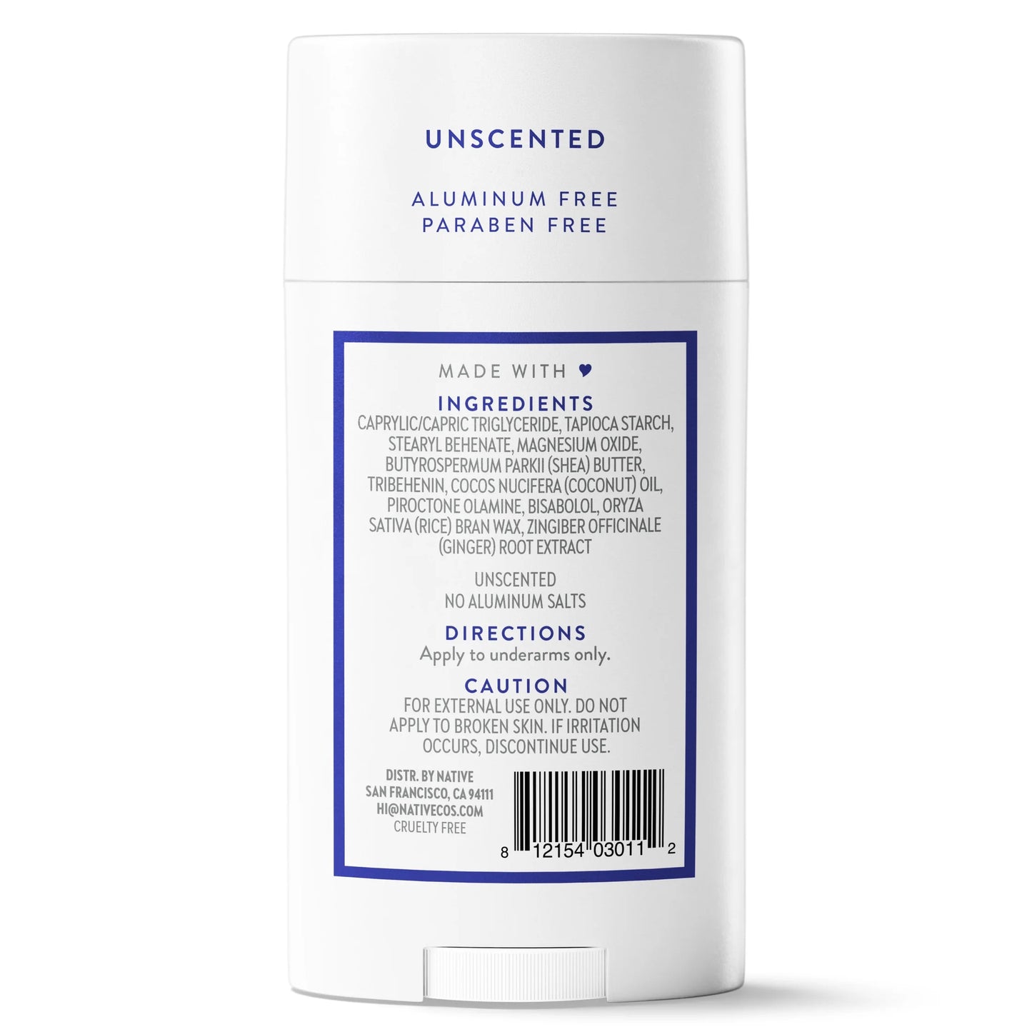 Fragrance Free Deodorant for Men & Women, 72 Hour Solid Deodorant Stick, Unscented, 2.65Oz