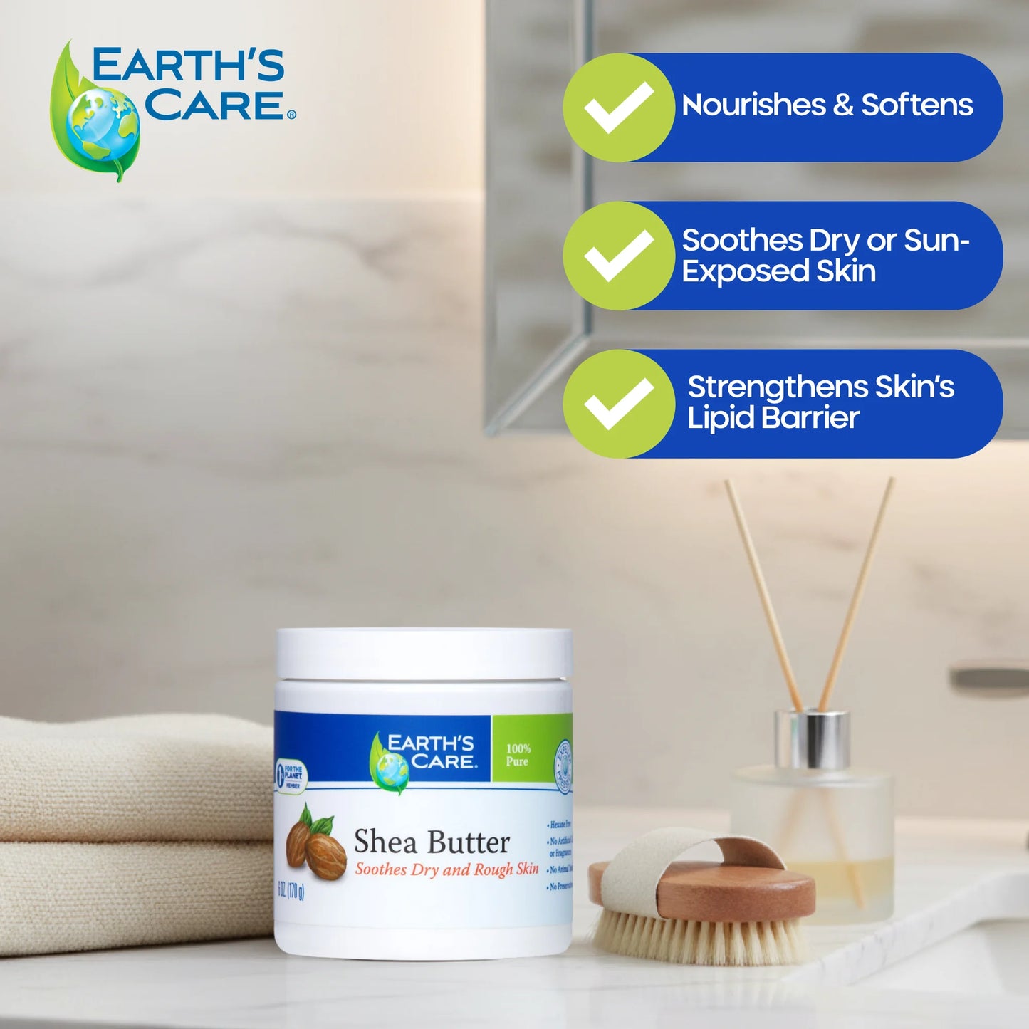 Pure Shea Butter Body Butter - Moisturizing, Paraben-Free, Unscented - 6 Oz
