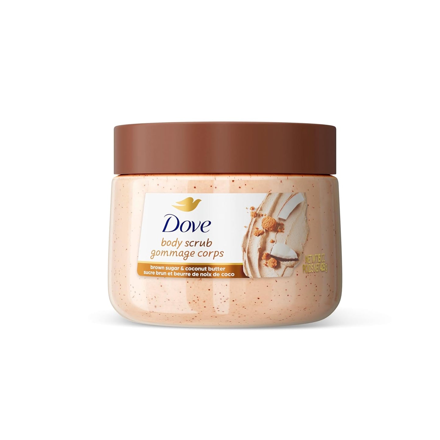 Dove Himalayan Salt & Rose Oil Body Scrub Exfoliates and Deeply Nourishes for Smooth, Radiant Skin 15 Oz