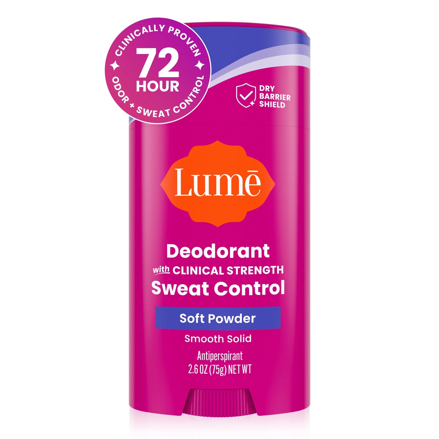 Deodorant plus Sweat Control - Smooth Solid Stick - Clinical Strength Antiperspirant - Soft Powder - 2.6Oz