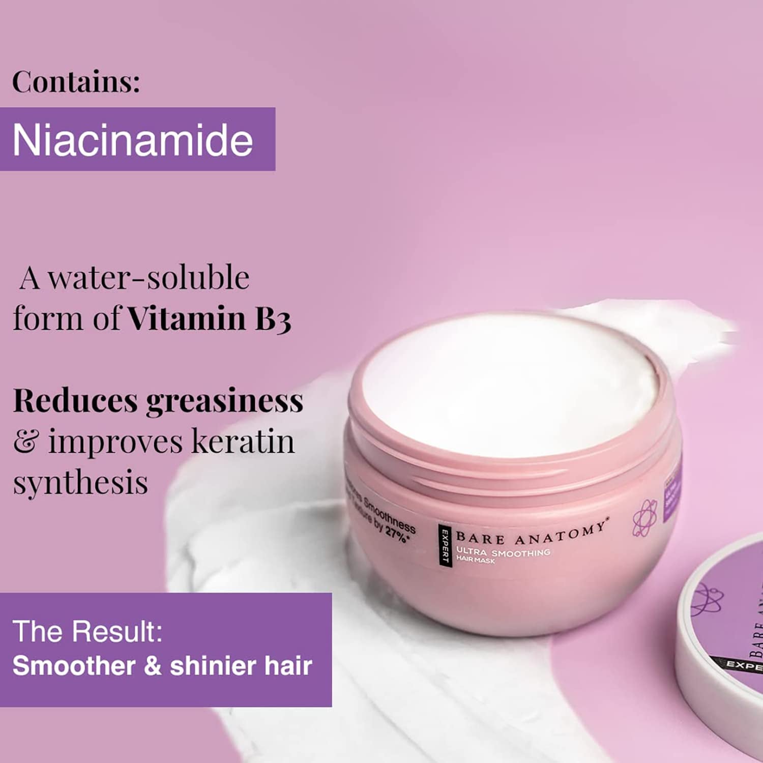 Ultra Smoothing Shampoo + Hair Mask + Serum Kit | Carbohydrate Complex & Niacinamide | Dry & Frizzy Hair | Paraben & Sulphate Free | Women & Men | 250Ml + 250G + 50Ml