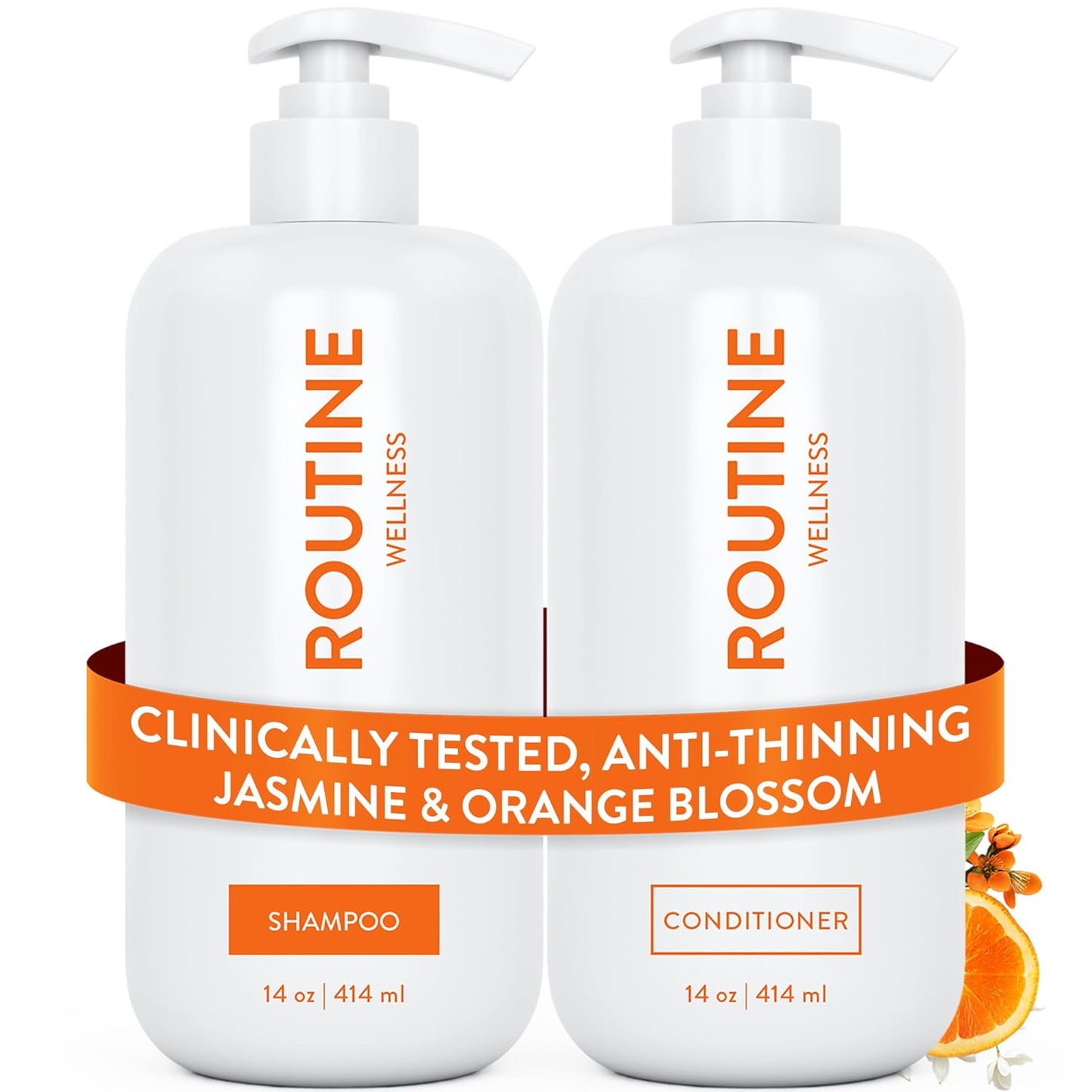Anti-Thinning Shampoo and Conditioner Set for Thinning Hair - Biotin DHT Blocker Women & Men - Color Safe Shampoo for Hair Loss & Healthier Hair - Coconut & Vanilla (Pack of 2)